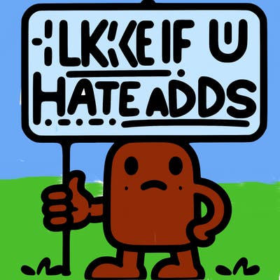 sign that says like if u hate adds