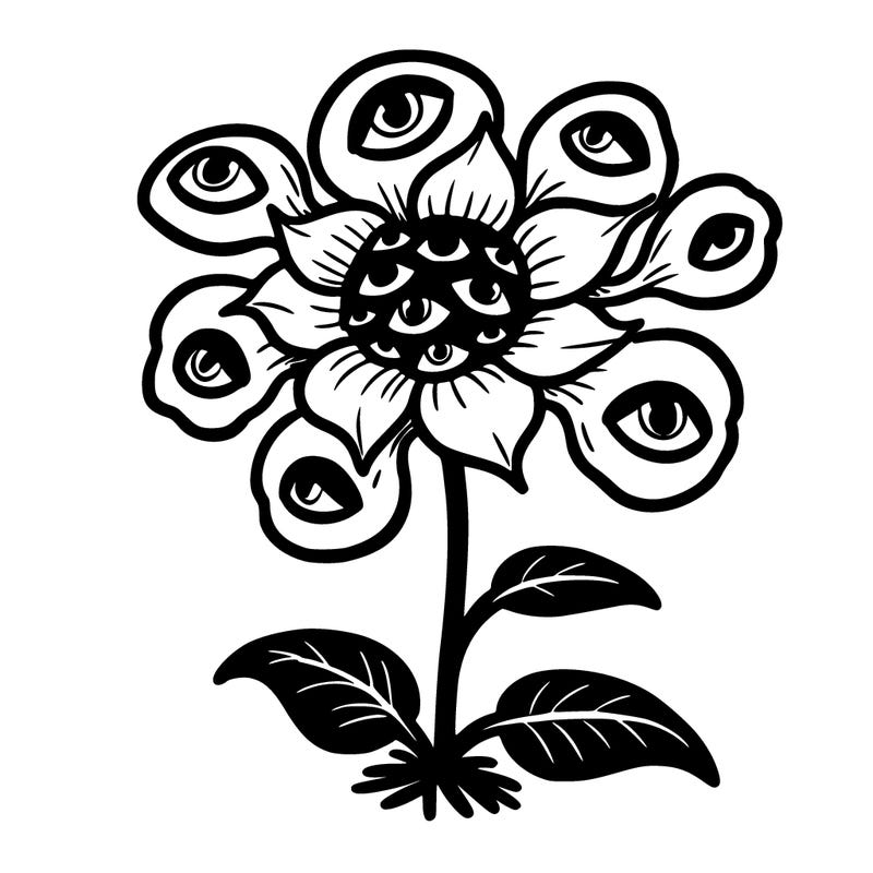 creepy flower with multiple eyes