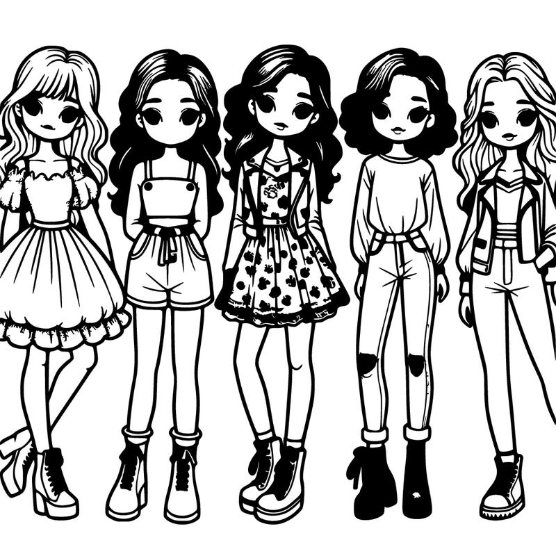 5 girls with stylish outfits