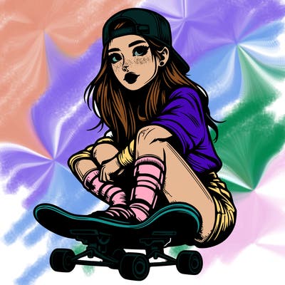 realistic skater girl