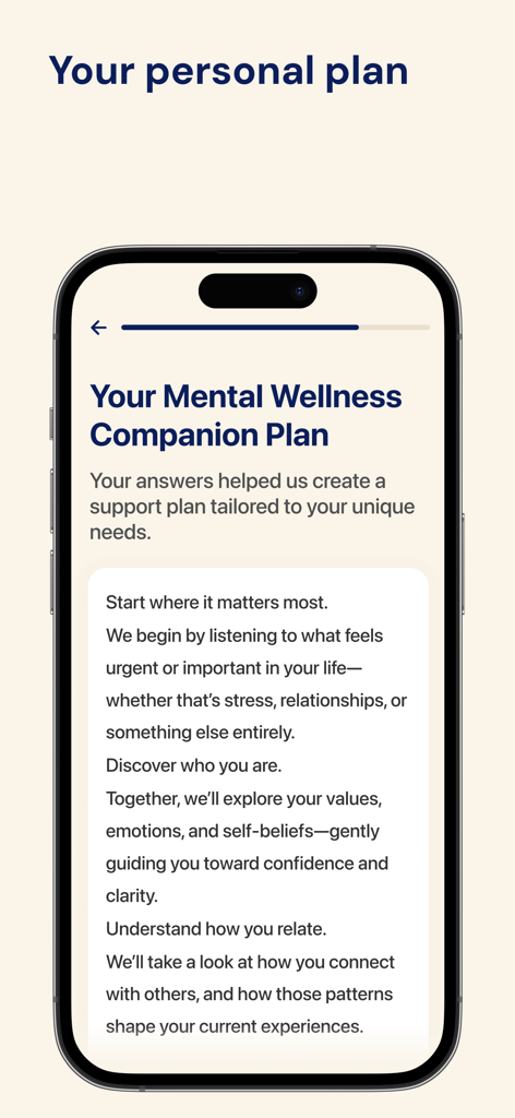Sort AI: Your Mental Companion - A personalized mental wellness plan displayed on the Sort AI app interface