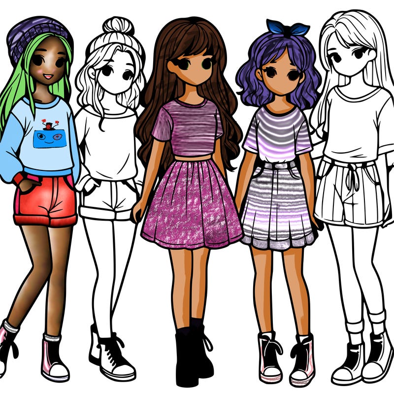 a group of five girls