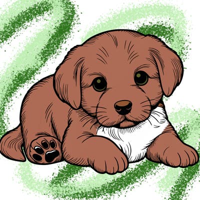 a cute realistic puppy