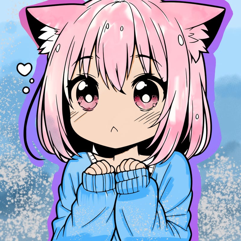 shy anime catgirl