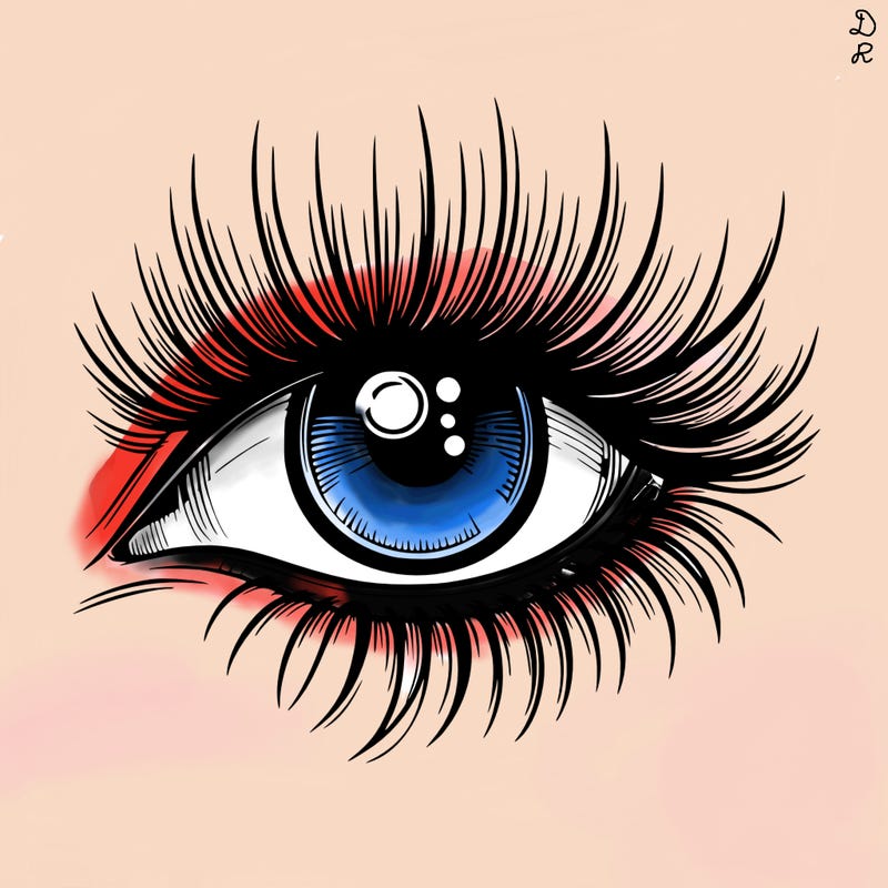 realistic eye with long lashes