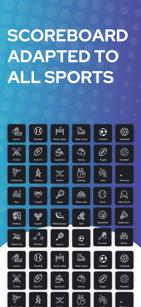 A grid of icons for various sports including football basketball and baseball available in the Swish Live app
