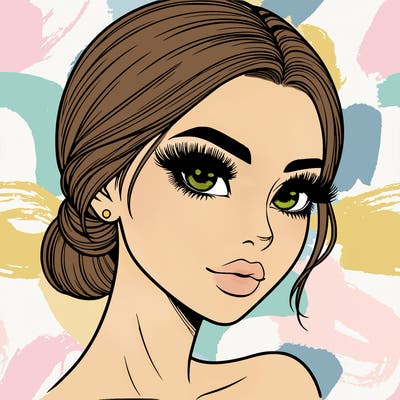 realistic girl with lashes