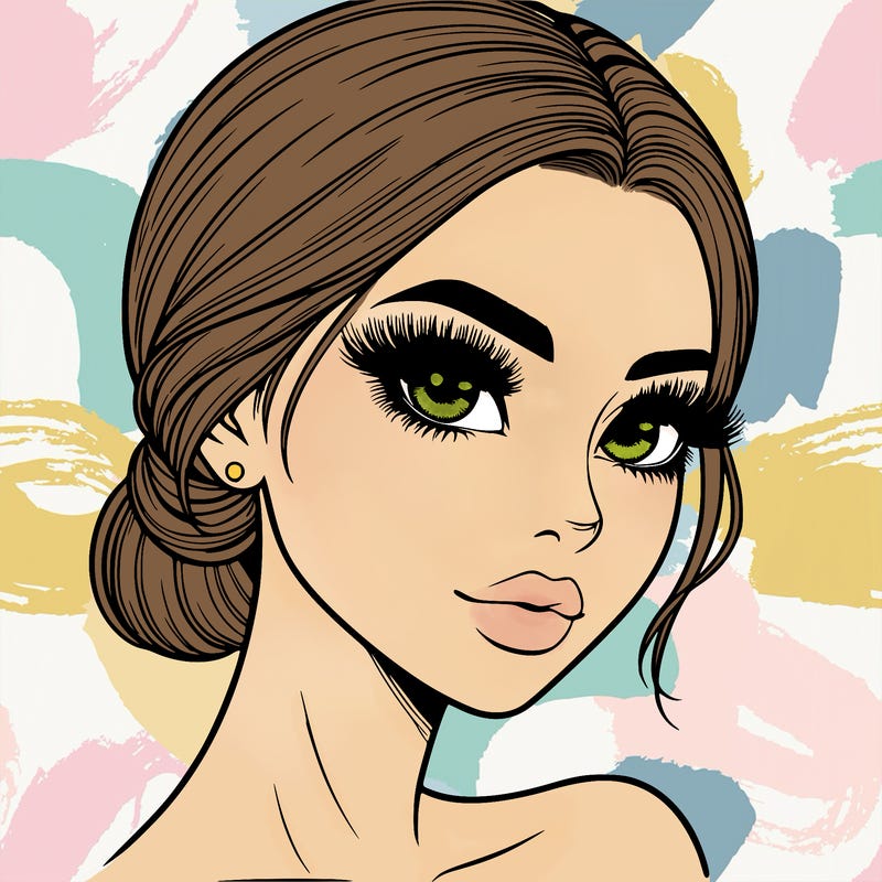 realistic girl with lashes