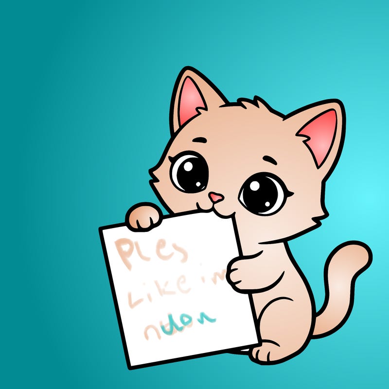 a small cat with a blank sheet of paper in its hand. the cat is sooooooo cute!