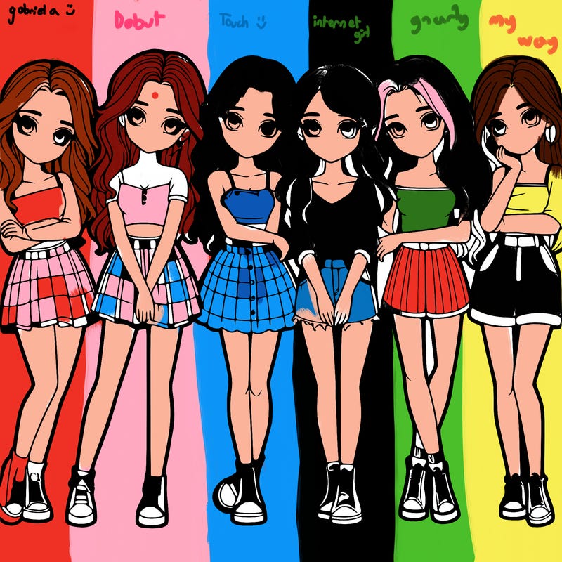 a group of girls realistic