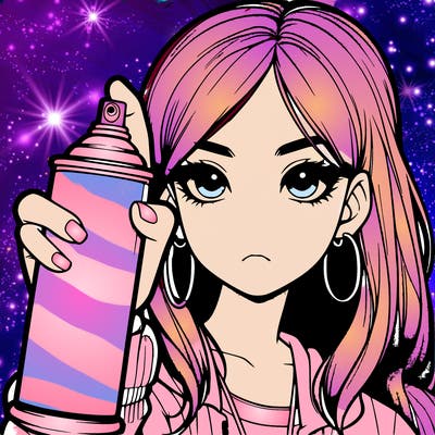 girl with spray can realistic