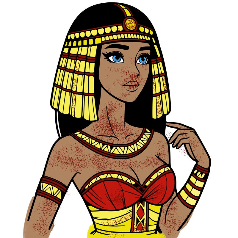 realistic woman wearing a cleopatra costume