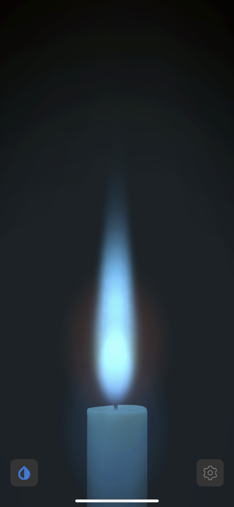 Soonsoon Candle Light - A minimalist digital candle with a glowing blue flame on a dark background