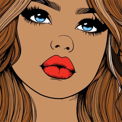 really realistic girl with lips