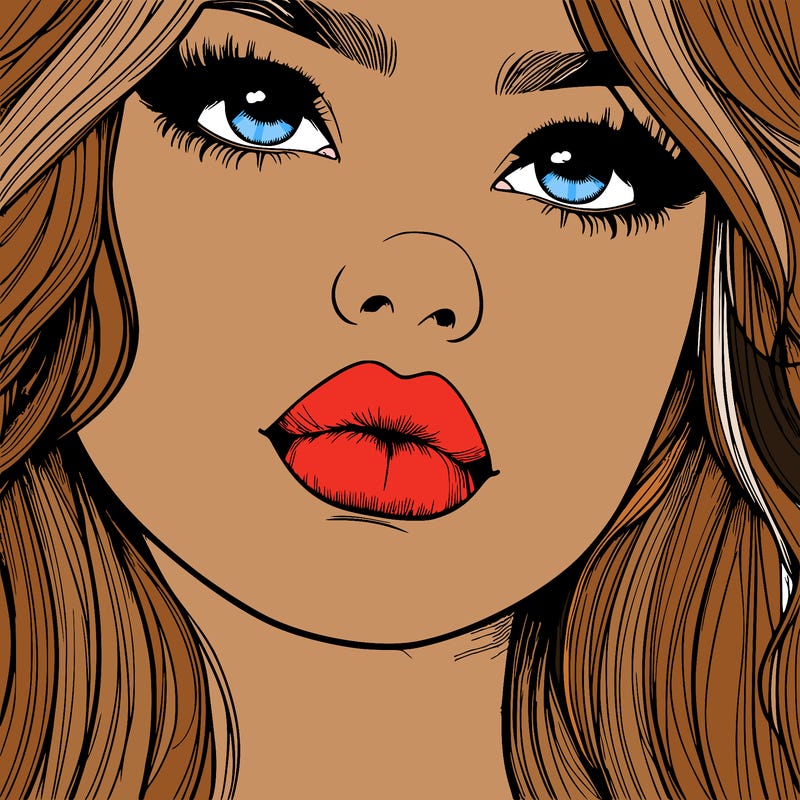 really realistic girl with lips