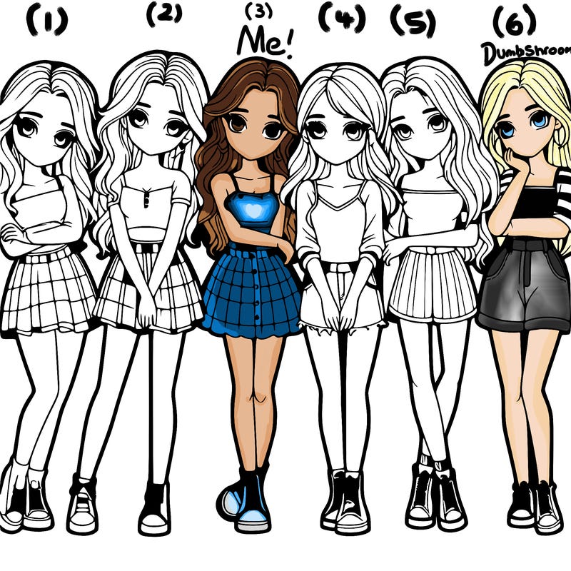 a group of girls realistic