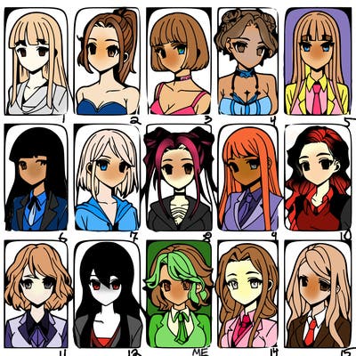 girls that look diffrent anime