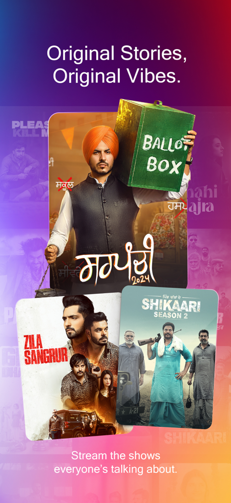 Chaupal - Movies & Web Series - Una colección de carteles de películas y series web originales en punjabi y regionales en la aplicación Chaupal