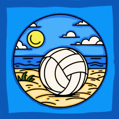volleyball on a beach