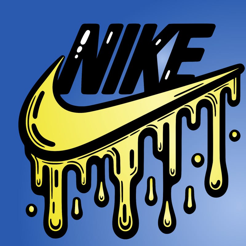 dripping nike logo