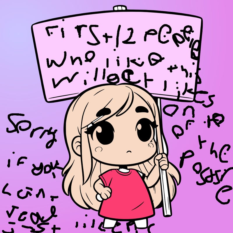 girl with blank sign