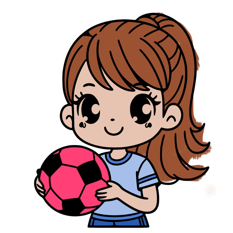 girl with a soccer ball in her hand
