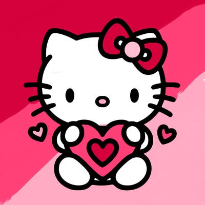 cute hello kitty with heart