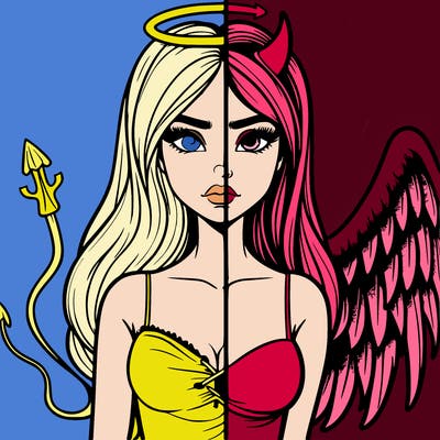 devil vs angel realistic girl