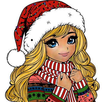 realistic christmas girl