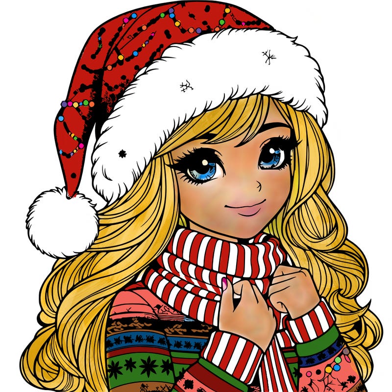 realistic christmas girl