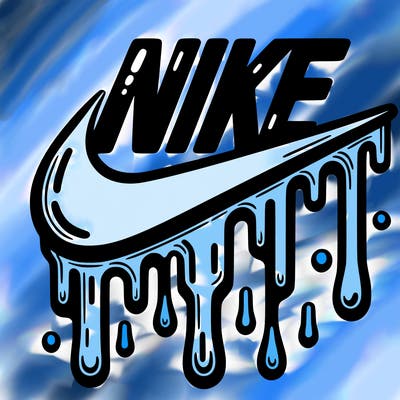 dripping nike logo