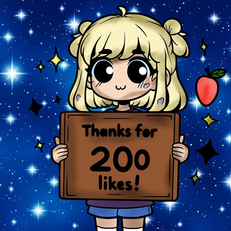 girl holding sign that says thanks for 200 likes!