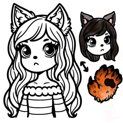 girl with werewolf ears