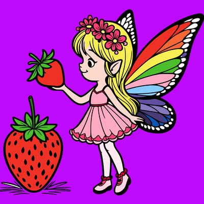 fairy with strawberry wings