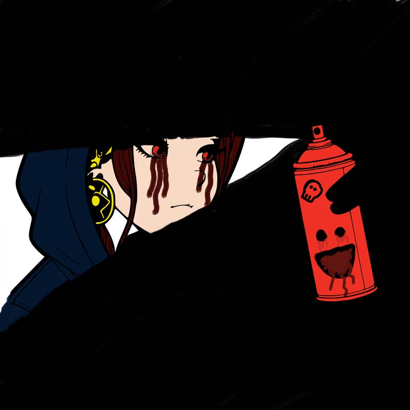 a realistic girl, spray painting