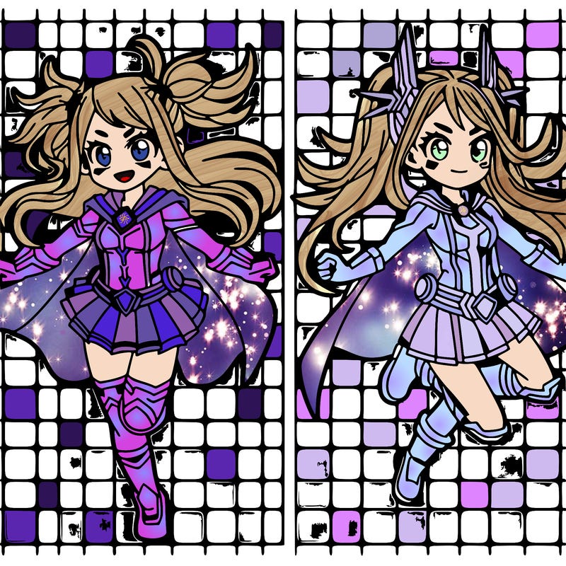 2 anime girls as superheroes