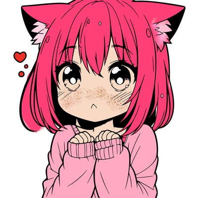 shy anime catgirl