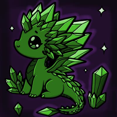 little cute crystal dragon