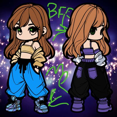 girl in crop top and baggy pants