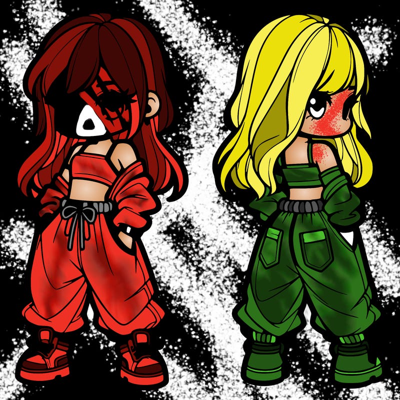 girl in crop top and baggy pants