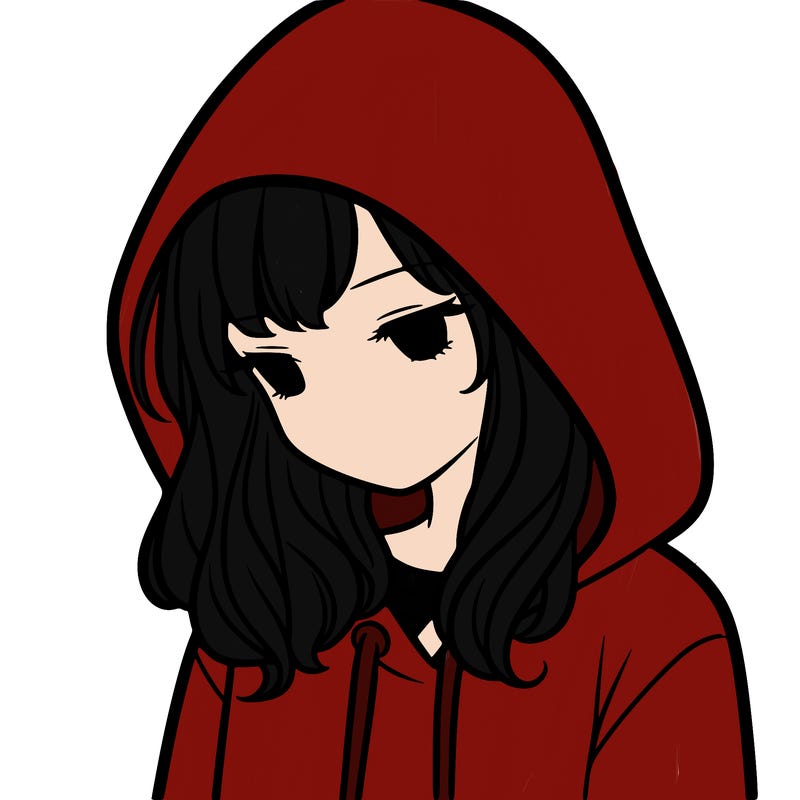 girl with a hoodie with hood over her head