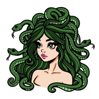 realistic medusa with snakes in her hair