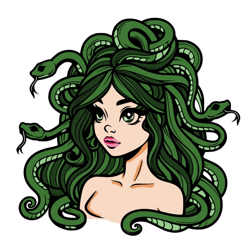 realistic medusa with snakes in her hair