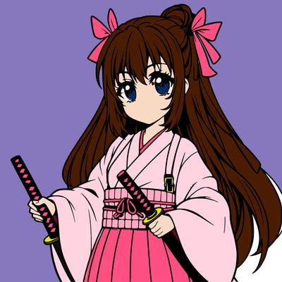 anime girl holding a katana