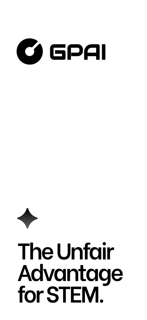 GPAI: AI Homework Solver - GPAI app logo with the slogan The Unfair Advantage for STEM.