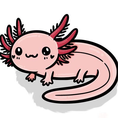 cute easy axolotl