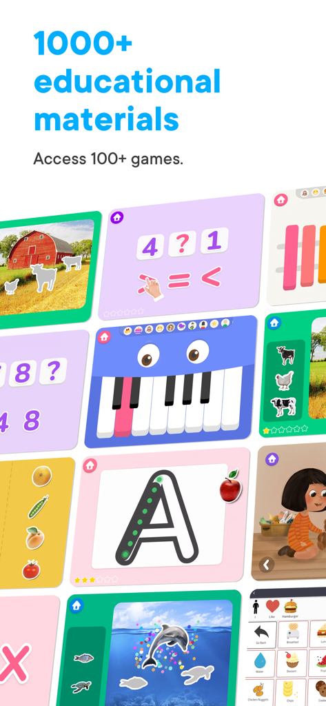 Otsimo | School and Classroom - A collection of colorful educational games and learning materials from the Otsimo School and Classroom app