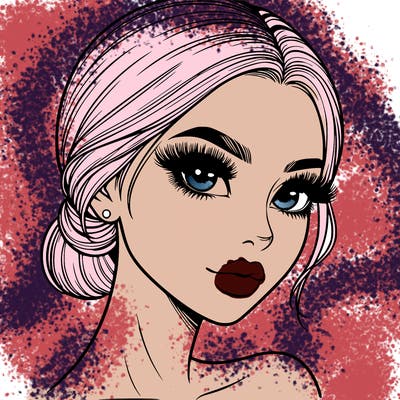 realistic girl with lashes