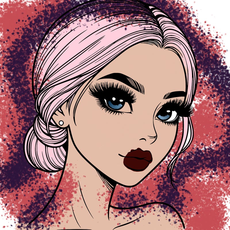 realistic girl with lashes