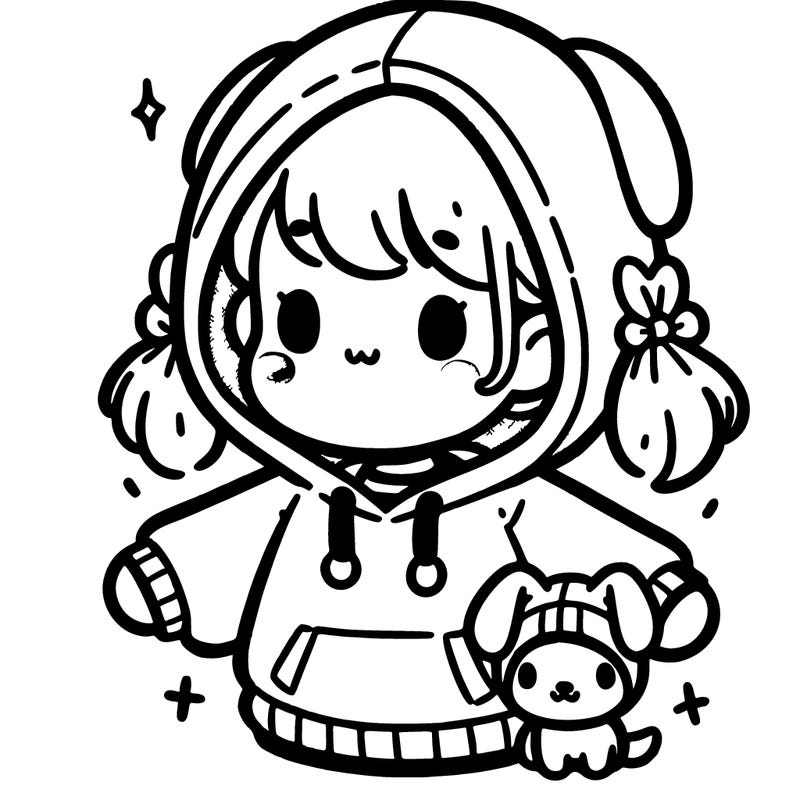 little girl with dog hoddy